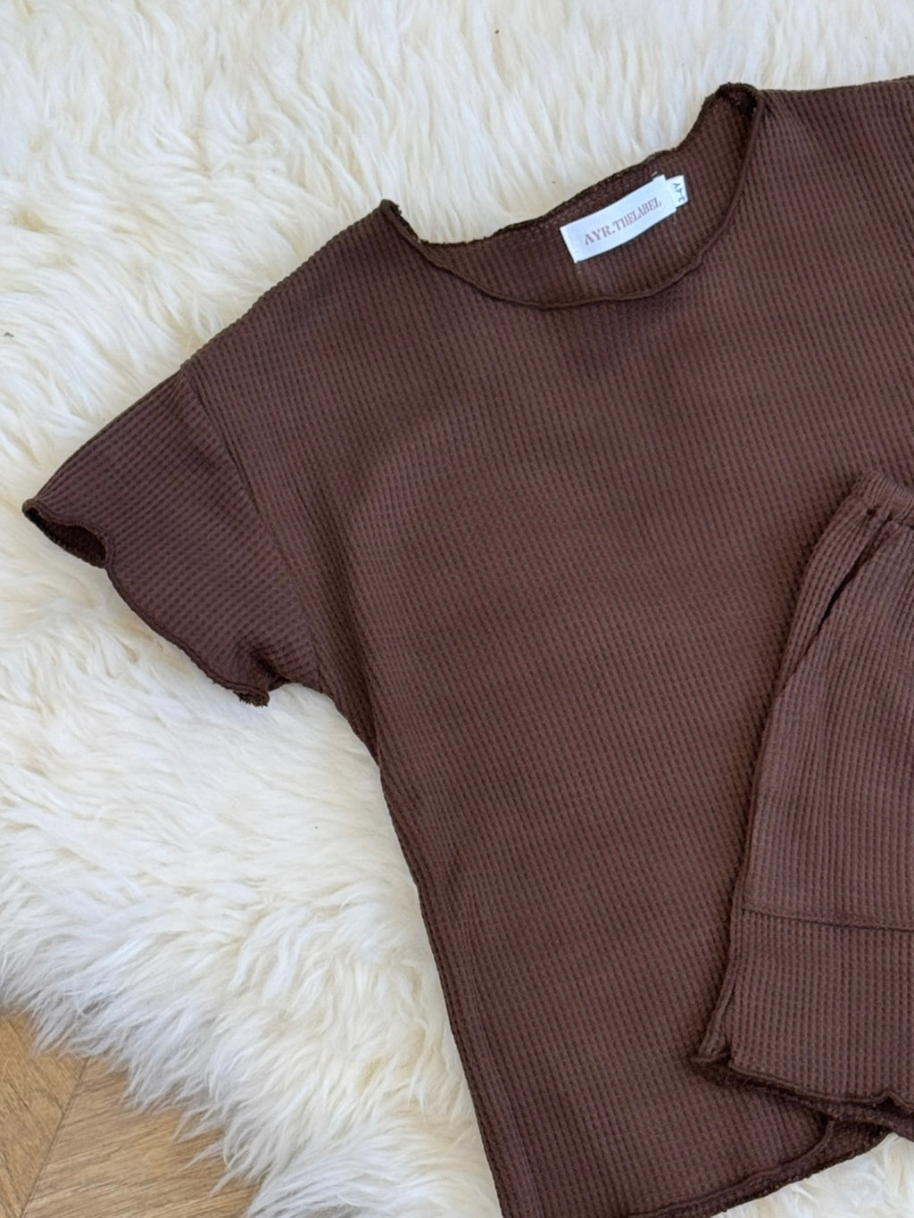Waffle Short Set - COCOA